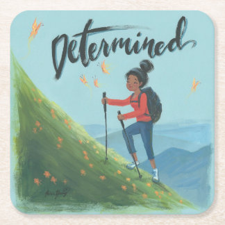 Entschlossen! Rechteckiger Pappuntersetzer