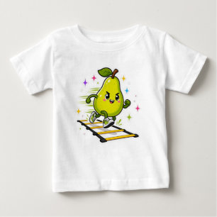Entschlossene Birnen-Agility-Leiter-Workout-Cartoo Baby T-shirt