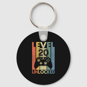 Entschlossene Level 20-Shirt Lustiges Videospiel 2 Schlüsselanhänger