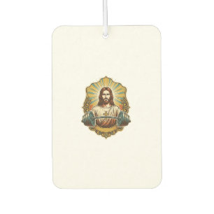 Entschlossener Jesus Schwerer Eisenkurzhantel Kraf Autolufterfrischer