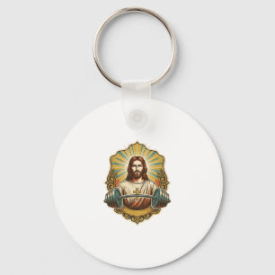 Entschlossener Jesus Schwerer Eisenkurzhantel Kraf Schlüsselanhänger