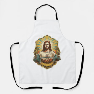 Entschlossener Jesus Schwerer Eisenkurzhantel Kraf Schürze