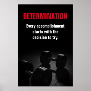 Entschlossenheit Bodybuilding Fitness Motivierend  Poster
