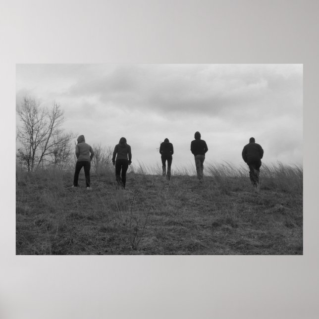 Entschlossenheit Schwarz-Weiß-Poster/ Druck Poster (Vorne)