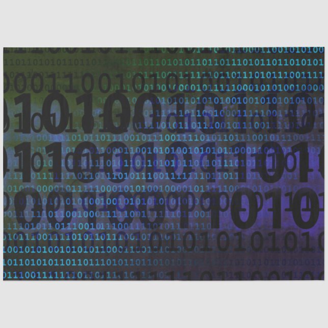 Entschlüsselung von binärem Code für Technologie Seidenpapier (Vorderseite)