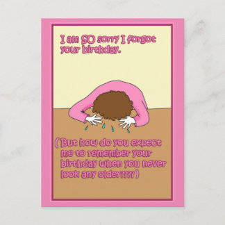 Entschuldige, dass ich deine Geburtstagskarte verg Postkarte