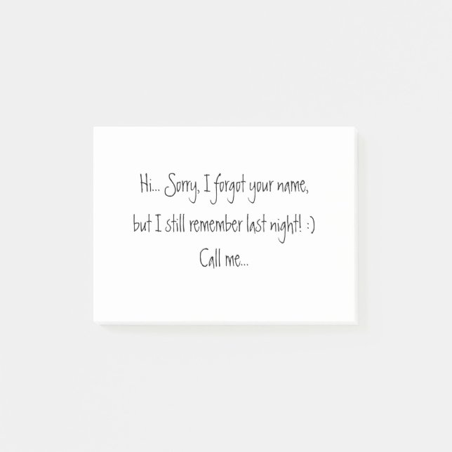 Entschuldige, dass ich deinen Namen vergessen habe Post-it Klebezettel (Vorderseite)