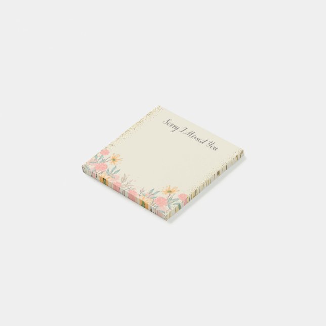 Entschuldige, dass ich dich verpasst habe. post-it klebezettel (angewinkelt)
