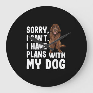 Entschuldige, dass ich mit meinem Neufundland-Hund Große Wanduhr