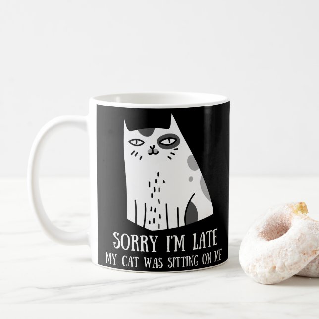 Entschuldige, dass ich spät dran bin kaffeetasse (Mit Donut)