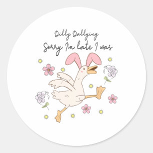 Entschuldige, dass ich spät dran war. runder aufkleber