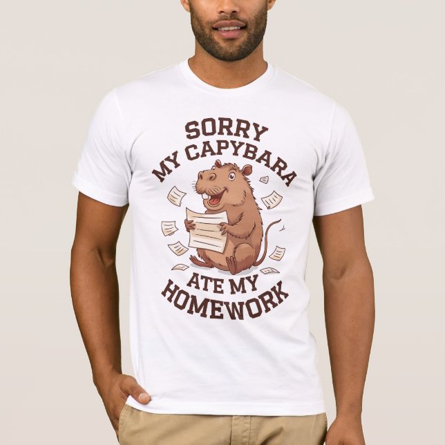 Entschuldige, dass mein Capybara meine Hausaufgabe T-Shirt (Vorderseite)