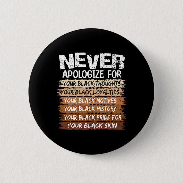 Entschuldige dich nie Schwarze Geschichte Monat Bl Button (Vorderseite)