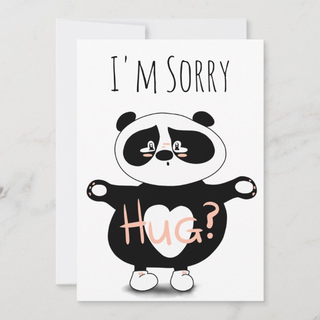 Entschuldige die Niedliche Panda Bear Hugs Card (Vorderseite)