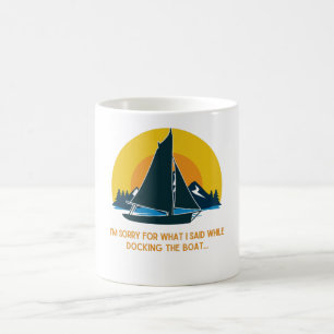 Entschuldige, was ich beim Andocken des Segelboote Kaffeetasse