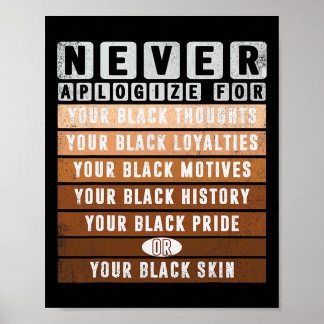 Entschuldigen Sie Black History Month Blm Melanin  Poster (Vorne)