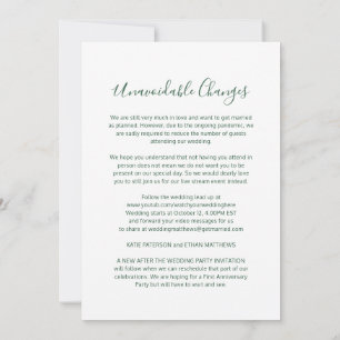 Entschuldigen Sie die Absage der Hochzeitswechsel Ankündigung