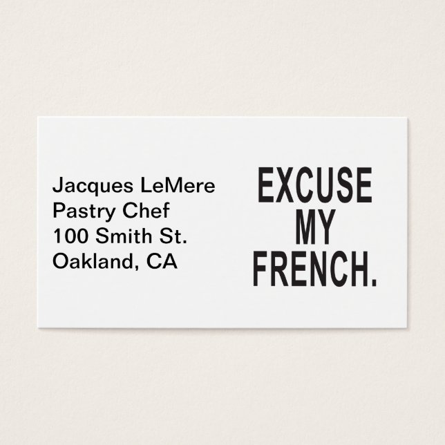 Entschuldigen Sie mein Französisch (Vorderseite)