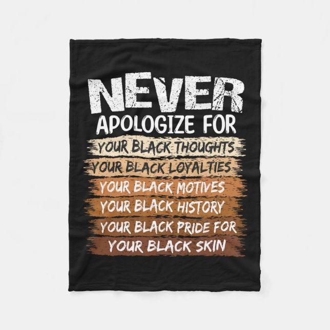 Entschuldigen Sie niemals den Monat Blm Melanin Pr Fleecedecke (Vorderseite)