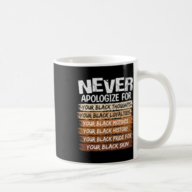Entschuldigen Sie niemals den Monat Blm Melanin Pr Kaffeetasse (Rechts)