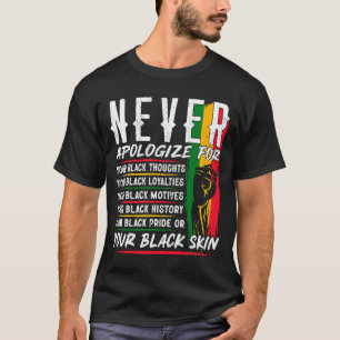 Entschuldigen Sie niemals den Monat BLM Melanin Pr T-Shirt