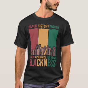 Entschuldigen Sie niemals den Monat BLM Melanin Pr T-Shirt