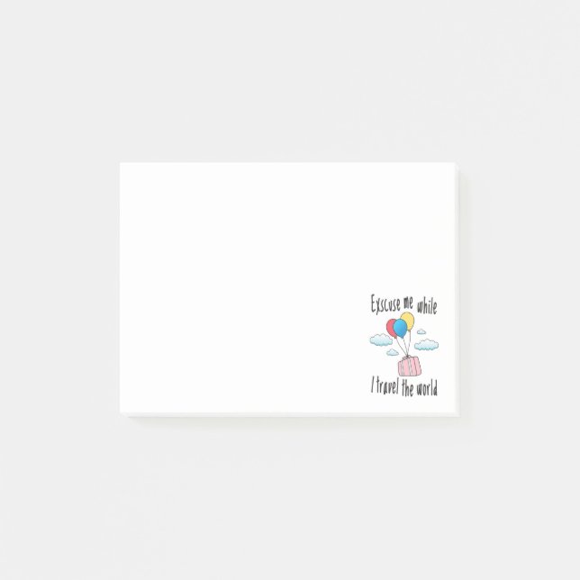 Entschuldigen Sie, während ich die Welt bereise Post-it Klebezettel (Vorderseite)