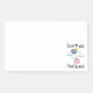 Entschuldigen Sie, während ich die Welt bereise Post-it Klebezettel