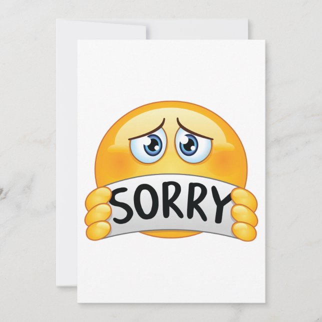 Entschuldigung Emoticon Einladung (Vorderseite)