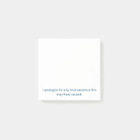 Entschuldigung für die Unannehmlichkeiten Post-it-