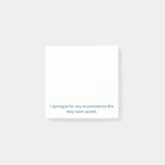 Entschuldigung für die Unannehmlichkeiten Post-it- Post-it Klebezettel