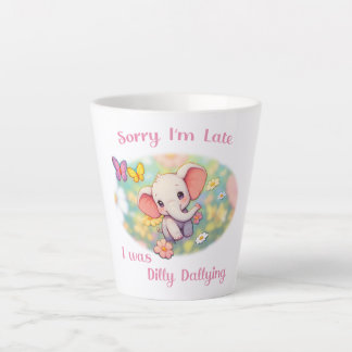 Entschuldigung für die Verspätung Elefantendesign Milchtasse