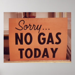 Entschuldigung, heute kein Gas, Vintagen 1970er Ja Poster