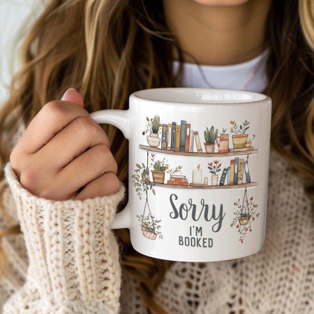 Entschuldigung, ich bin gebucht Bücherliebhaber Jumbo-Tasse (Sorry I'm Booked Book Reader Coffee Mug)