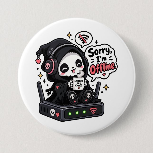 Entschuldigung, ich bin offline Introvertierter Ga Button (Vorderseite)
