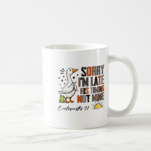 Entschuldigung ich bin spät dran Seine Zeit nicht Kaffeetasse