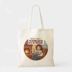 Entschuldigung, ich kann nicht. Ich trinke Kaffee  Tragetasche