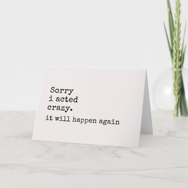 Entschuldigung Karte, Entschuldigung, ich habe ver Dankeskarte (Vorderseite)