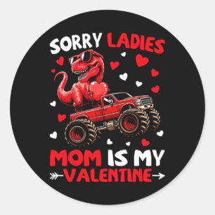 Entschuldigung Ladys Mama ist mein Valentins-Dinos Runder Aufkleber