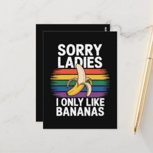 Entschuldigung Mädchen Ich mag Bananen Lustig Postkarte