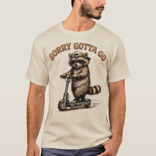 Entschuldigung, muss los Lustiger Waschbär Elekt T-Shirt
