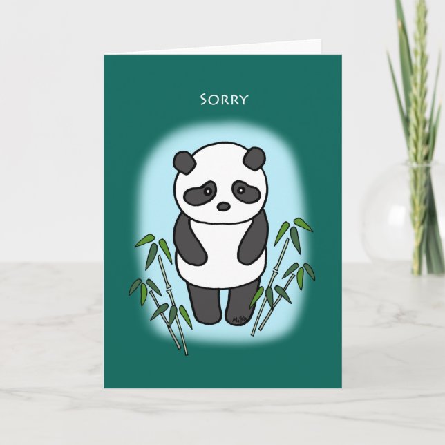Entschuldigung Sad Panda Niedlich Funny Sorry mein Karte (Vorderseite)