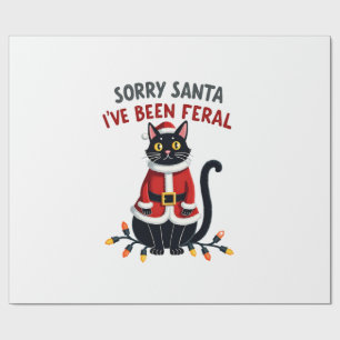 Entschuldigung Santa, ich bin wild gewesen Schwarz Geschenkpapier