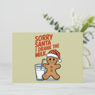 Entschuldigung Santa ich trank die Milch Baby Weih Feiertagskarte