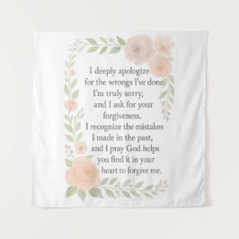 Entschuldigung/Vergebung Floral Wandteppich