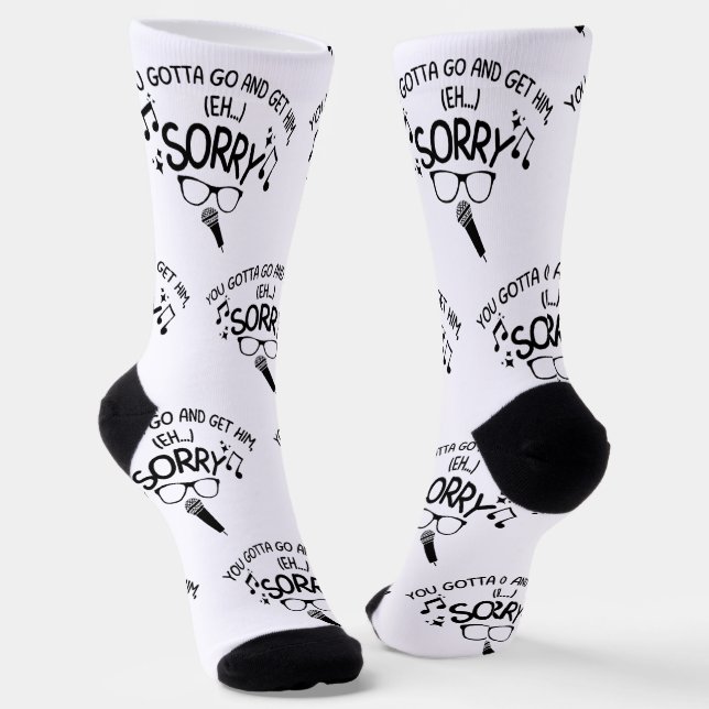 "Entschuldigung" X-Factor-Typ Lyrics Meme  Socken (Gewinkelt)