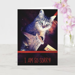 Entschuldigung zu spät Süße getigerte Katze ersetz Karte