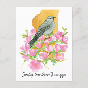 Entsende von Liebe Mississippi Mockingbird Magnoli Postkarte