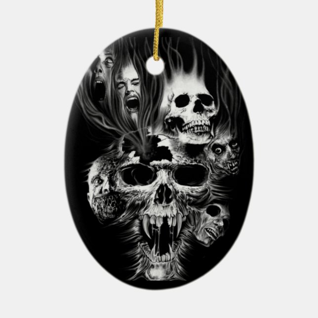Entsetzen von Halloween - Keramik Ornament (Vorne)