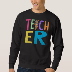 Entsetzlicher Leopard-Blitzlehrer Sweatshirt